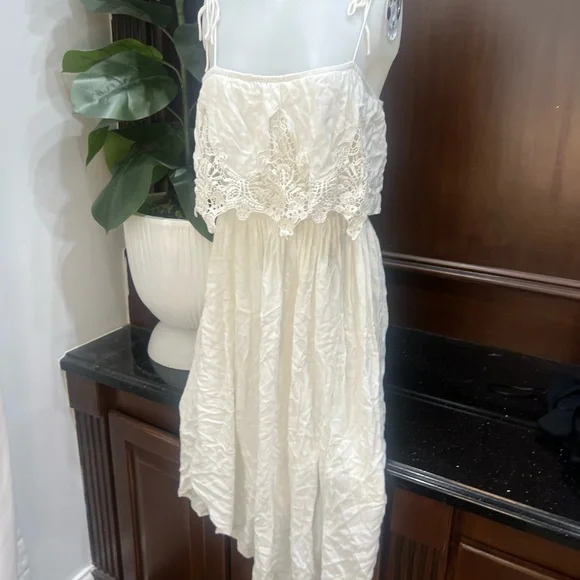 Volcom white sundress strapless spring beach festival Boho - Picture 2 of 7